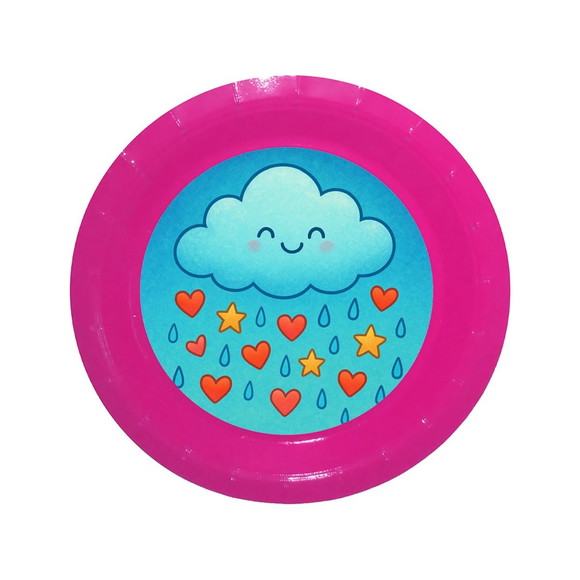 Prato de Papel Personalizado Chuva de Bênçãos - Imagem 4
