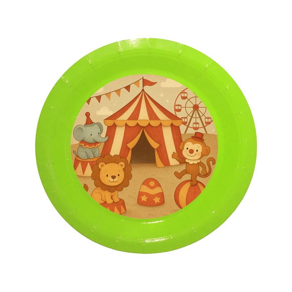 Prato de Papel Personalizado Circo Vintage - Imagem 3
