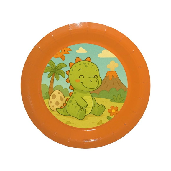 Prato de Papel Personalizado Dinossauro Baby - Imagem 2