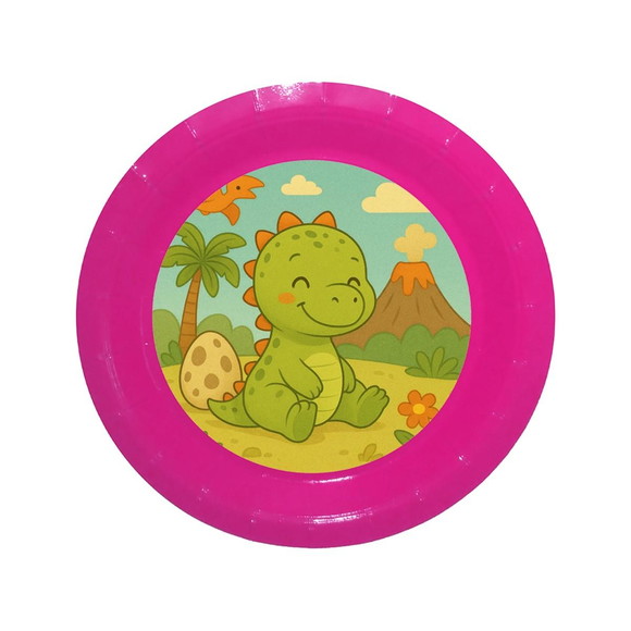Prato de Papel Personalizado Dinossauro Baby - Imagem 4