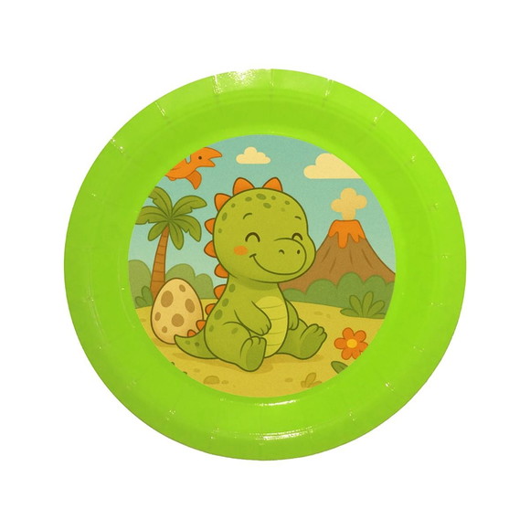 Prato de Papel Personalizado Dinossauro Baby - Imagem 3
