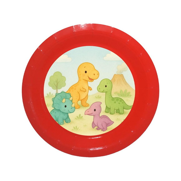 Prato de Papel Personalizado Dinossauros Baby - Imagem 5