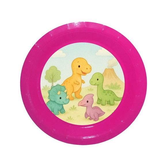 Prato de Papel Personalizado Dinossauros Baby - Imagem 4