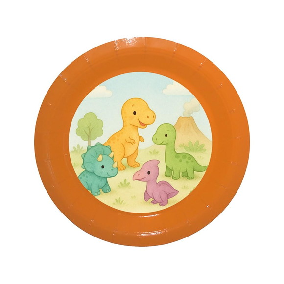 Prato de Papel Personalizado Dinossauros Baby - Imagem 2