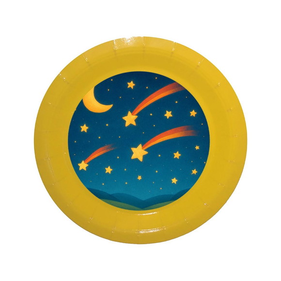 Prato de Papel Personalizado Estrelas Cadentes