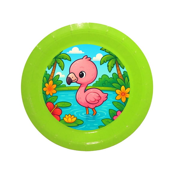 Prato de Papel Personalizado Flamingo Baby - Imagem 3