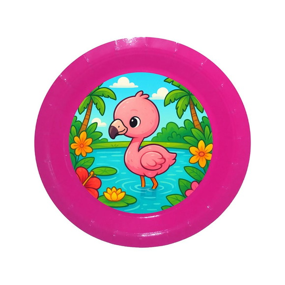 Prato de Papel Personalizado Flamingo Baby - Imagem 4