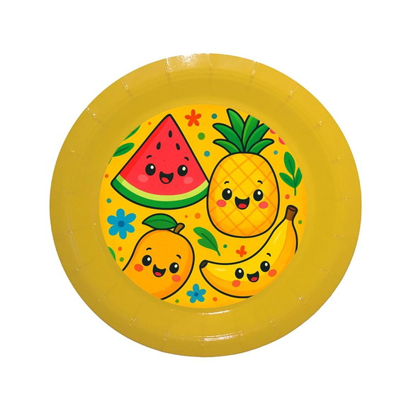 Prato de Papel Personalizado Frutas Tropicais
