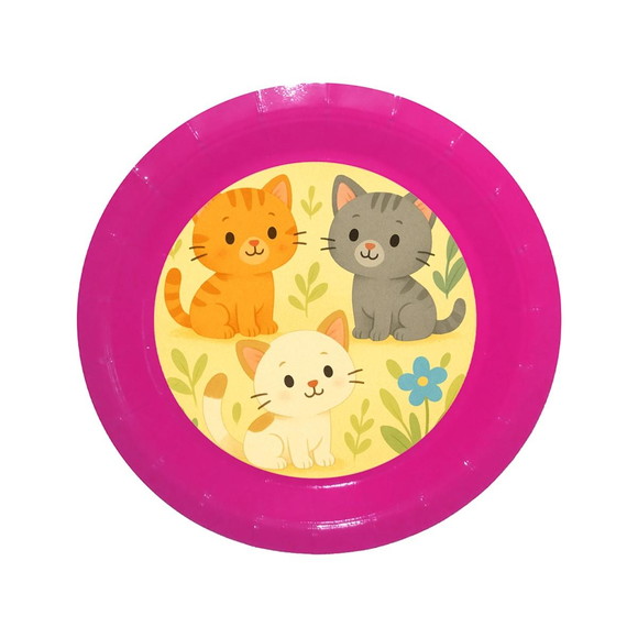 Prato de Papel Personalizado Gatinhos - Imagem 4
