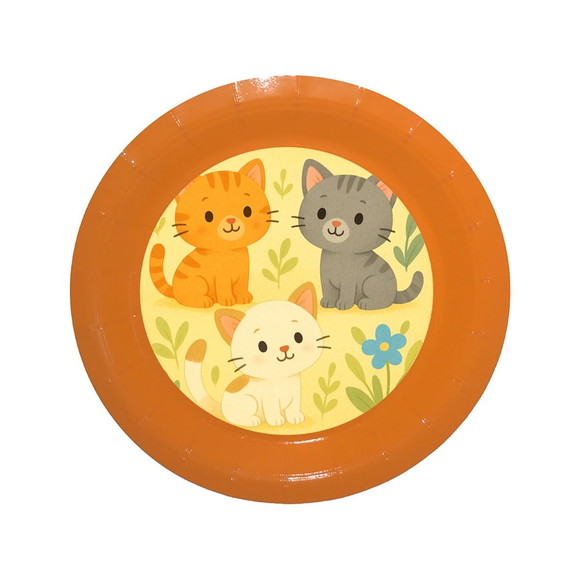 Prato de Papel Personalizado Gatinhos - Imagem 2