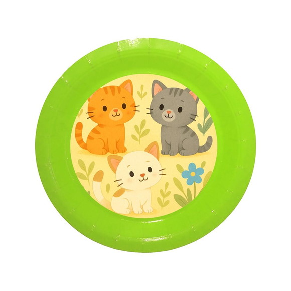 Prato de Papel Personalizado Gatinhos - Imagem 3