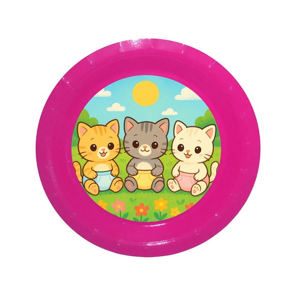 Prato de Papel Personalizado Gatinhos Baby - Imagem 4
