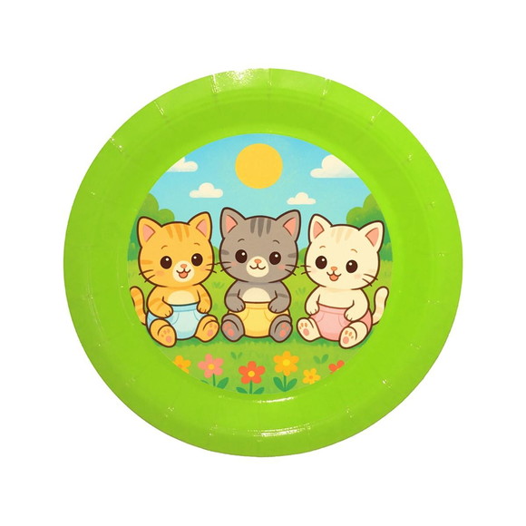 Prato de Papel Personalizado Gatinhos Baby - Imagem 3