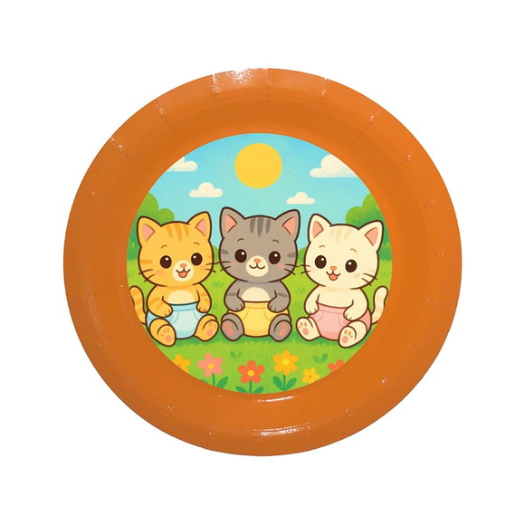 Prato de Papel Personalizado Gatinhos Baby - Imagem 2