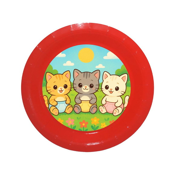 Prato de Papel Personalizado Gatinhos Baby - Imagem 5