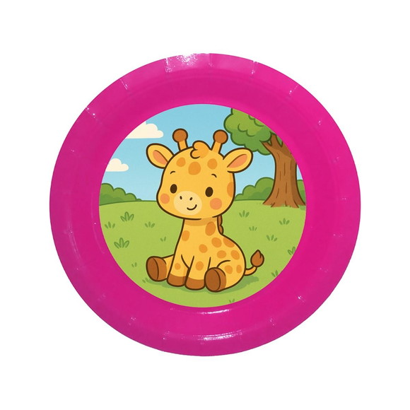 Prato de Papel Personalizado Girafinha Baby - Imagem 4