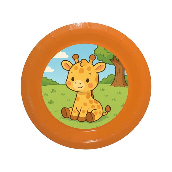 Prato de Papel Personalizado Girafinha Baby - Imagem 2