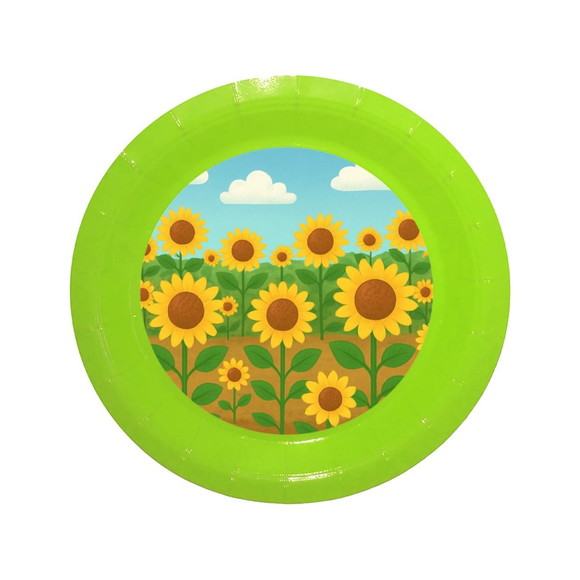 Prato de Papel Personalizado Girassóis - Imagem 3