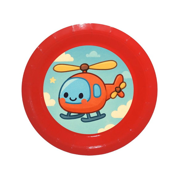 Prato de Papel Personalizado Helicóptero - Imagem 5