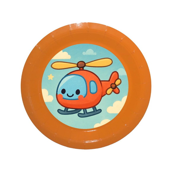 Prato de Papel Personalizado Helicóptero - Imagem 2