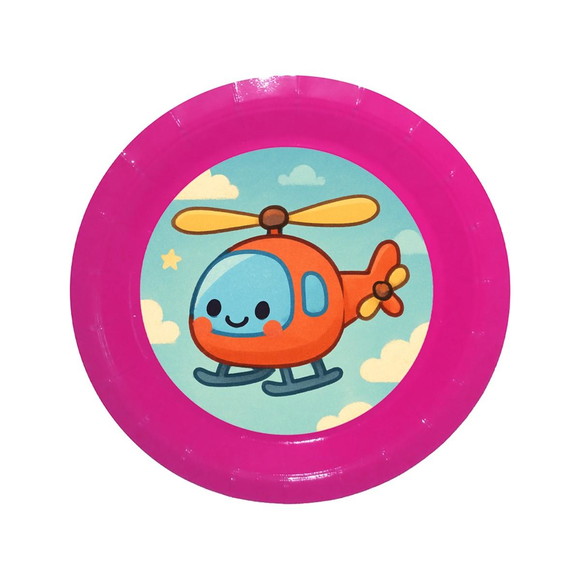 Prato de Papel Personalizado Helicóptero - Imagem 4