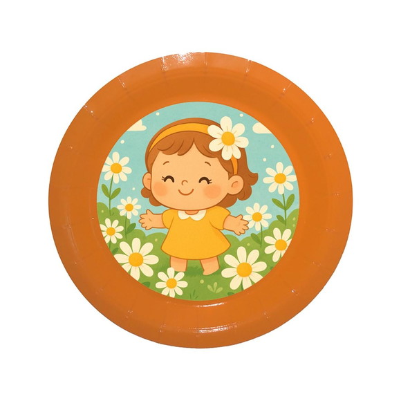 Prato de Papel Personalizado Jardim das Margaridas - Imagem 2
