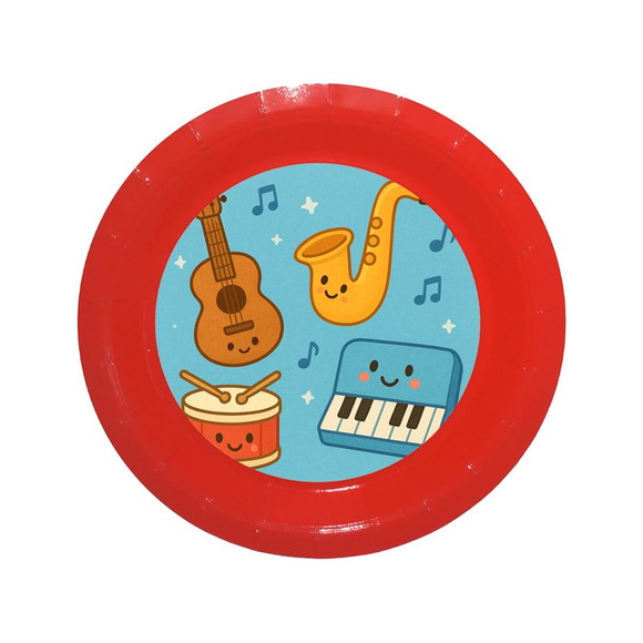 Prato de Papel Personalizado Músicas Instrumentos - Imagem 5