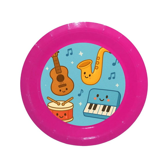 Prato de Papel Personalizado Músicas Instrumentos - Imagem 4