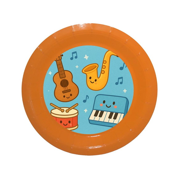 Prato de Papel Personalizado Músicas Instrumentos - Imagem 2