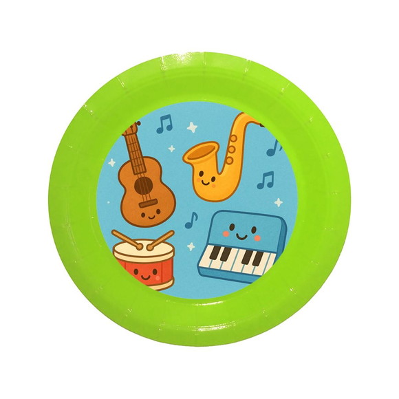 Prato de Papel Personalizado Músicas Instrumentos - Imagem 3