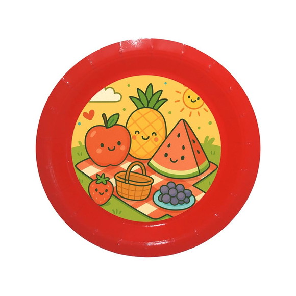 Prato de Papel Personalizado Piquenique das Frutas - Imagem 5