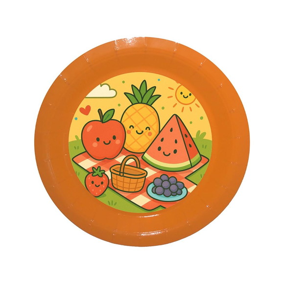 Prato de Papel Personalizado Piquenique das Frutas - Imagem 2