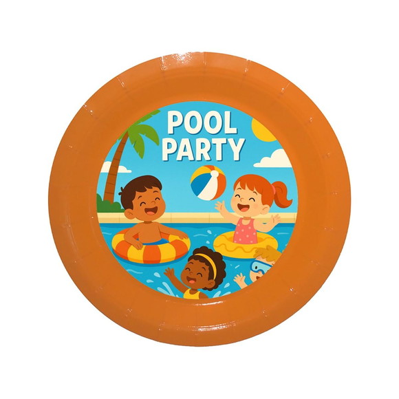 Prato de Papel Personalizado Pool Party - Imagem 2