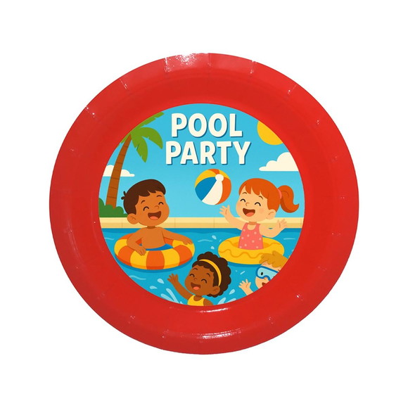 Prato de Papel Personalizado Pool Party - Imagem 5