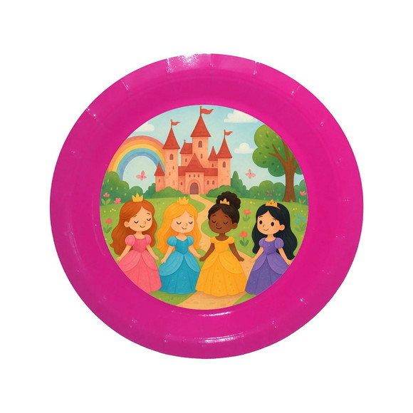 Prato de Papel Personalizado Princesas Encantadas - Imagem 4