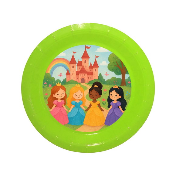 Prato de Papel Personalizado Princesas Encantadas - Imagem 3
