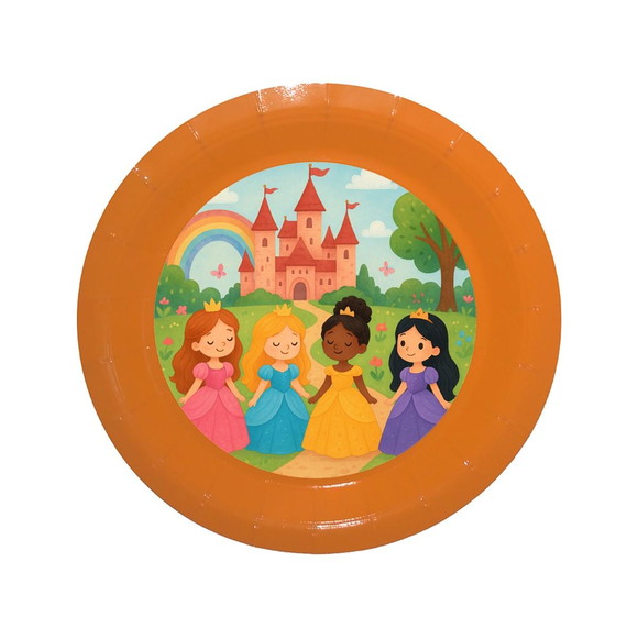 Prato de Papel Personalizado Princesas Encantadas - Imagem 2