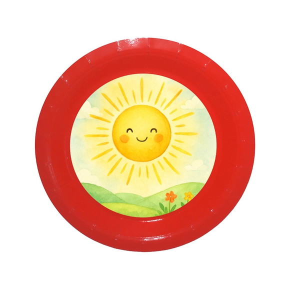 Prato de Papel Personalizado Raio de Sol Aquarela - Imagem 5