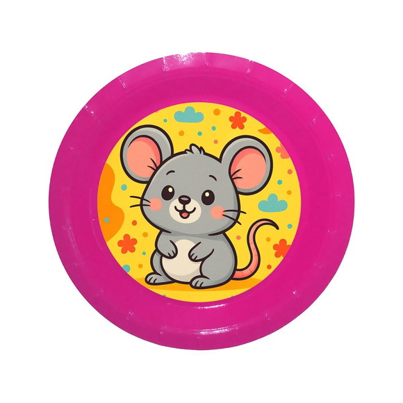 Prato de Papel Personalizado Ratinho Fofo - Imagem 4
