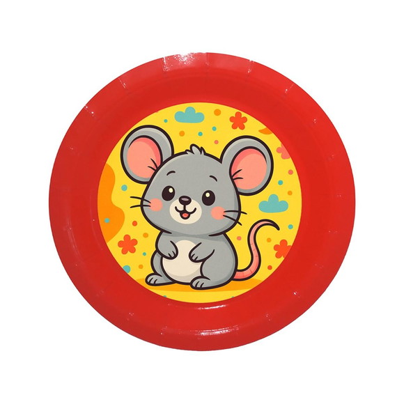 Prato de Papel Personalizado Ratinho Fofo - Imagem 5