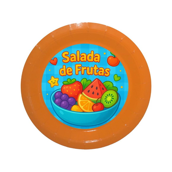 Prato de Papel Personalizado Salada de Frutas - Imagem 2