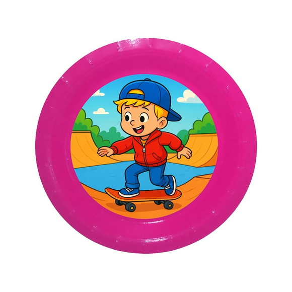 Prato de Papel Personalizado Skate Kids - Imagem 4