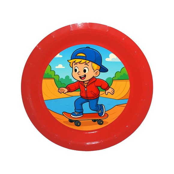 Prato de Papel Personalizado Skate Kids - Imagem 5