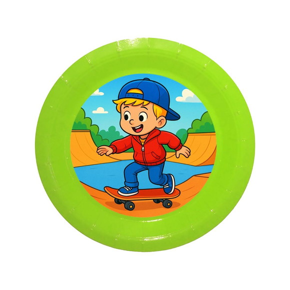 Prato de Papel Personalizado Skate Kids - Imagem 3