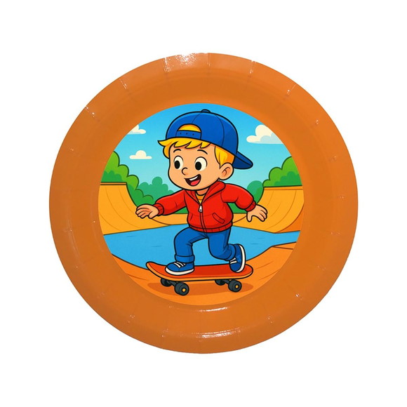Prato de Papel Personalizado Skate Kids - Imagem 2