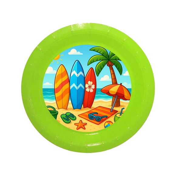 Prato de Papel Personalizado Surf - Imagem 3