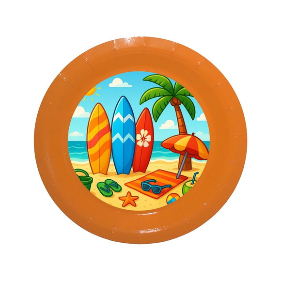 Prato de Papel Personalizado Surf - Imagem 2
