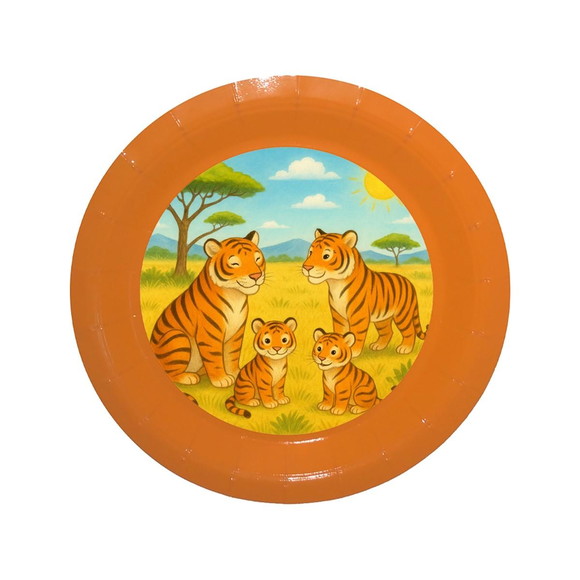 Prato de Papel Personalizado Tigres - Imagem 2