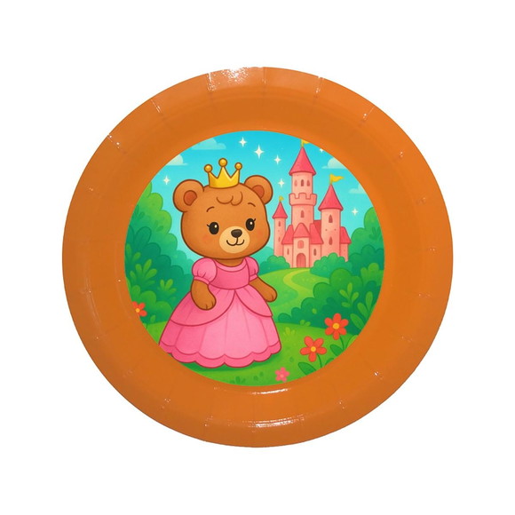 Prato de Papel Personalizado Ursinha Princesa - Imagem 2