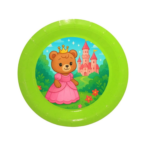 Prato de Papel Personalizado Ursinha Princesa - Imagem 3